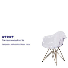 Load image into Gallery viewer, Flash Furniture Alonza Series Transparent Side Chair with Gold Base
