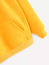 Load image into Gallery viewer, LUCAMORE Womens Girls Solid Long Sleeve Hoodie Yellow Hooded Sweatshirt Pullover Tops Blouse with Pocket
