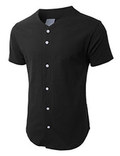 Load image into Gallery viewer, Ma Croix Mens Premium Baseball Button Down Jersey Shirt Short Sleeve Athletic Sports Tee (Large, 1KSX0002_Black)
