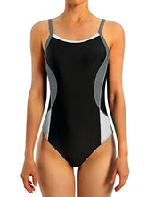 Load image into Gallery viewer, beautyin Women's Wide Straps Tummy Control Sport Swimsuit and Thin Straps Color Block Splicing One Piece Bathing Suit Bundle
