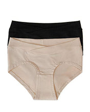 Load image into Gallery viewer, Kindred Bravely Bamboo Maternity Hipster Panties | 2 Pack Maternity Underwear Under the Bump (Large/X-Large, Neutrals)
