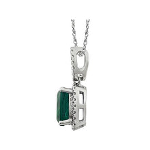 Load image into Gallery viewer, FB Jewels 14k White Gold Created Emerald &amp; .03 CTW Diamond 18" Necklace
