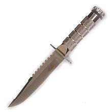 Load image into Gallery viewer, SV Dagger Knife Good Dual Edge Knife with Fix Half Serrated Blade Best Tactical Knife for Survival &amp; Defense (Silver)
