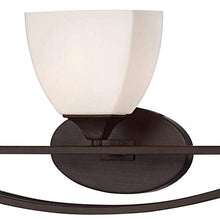 Load image into Gallery viewer, Jenisen Arch Modern Farmhouse Wall Light Bronze Hardwired 29" Wide 3-Light Fixture White Glass Shades for Bathroom Vanity Mirror - Franklin Iron Works
