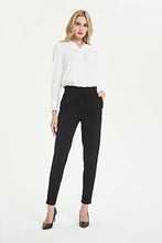 Load image into Gallery viewer, Tronjori Womens Comfy Stretch Slim Skinny Ponte Pants with Ruffles Details(XS, Black)
