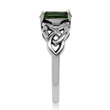 Load image into Gallery viewer, Silvershake 1.15ct. Green Chrome Diopside 925 Sterling Silver Celtic Knot Solitaire Ring Size 6
