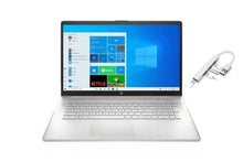 Load image into Gallery viewer, HP 17.3" HD+ Touchscreen Premium Laptop | AMD Ryzen 3 5300U | 8GB DDR4 | 256GB SSD | Fingerprint Reader | Backlit Keyboard | Windows 10 Home | Rose | with USB3.0 HUB Bundle
