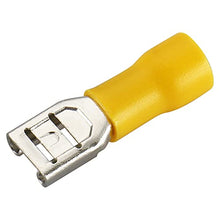 Load image into Gallery viewer, Baomain Female Quick disconnects Vinyl Insulated Spade Wire Connector Electrical Crimp Terminal 12-10 AWG Yellow Pack of 100

