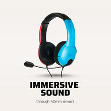 Load image into Gallery viewer, PDP Gaming LVL40 Stereo Headset with Mic for Nintendo Switch - PC, iPad, Mac, Laptop Compatible - Noise Cancelling Microphone, Lightweight, Soft Comfort On Ear Headphones - Mario Red &amp; Blue
