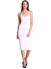 Load image into Gallery viewer, MSBASIC Women's Adjustable Spaghetti Straps Long Cami Slip Dress (X-Large, White)
