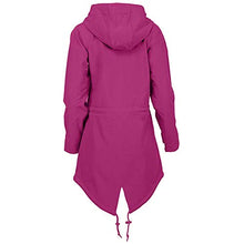 Load image into Gallery viewer, Thenxin Plus Size Women's Outdoor Waterproof Jacket Zipper Hooded Trench Windbreaker with Drawstring(Purple,XXXL)
