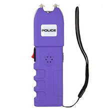 Load image into Gallery viewer, POLICE Stun Gun 928 - Max Voltage Heavy Duty Rechargeable with Siren Alarm LED Flashlight, Purple
