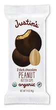 Load image into Gallery viewer, Justin's Organic Dark Chocolate Peanut Butter Cups, Rainforest Alliance Certified Cocoa, Gluten-free, Responsibly Sourced, 12 Packs of 2-Cups each
