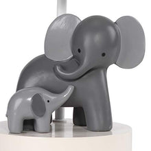 Load image into Gallery viewer, Lambs &amp; Ivy Me &amp; Mama White/Gray Elephant Nursery Lamp with Shade &amp; Bulb
