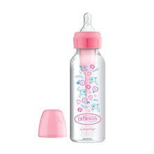 Load image into Gallery viewer, Dr. Brown's Options+ Baby Bottles, 8 oz/250ml, Narrow Bottle, Pink Floral Designs, 4 Pack
