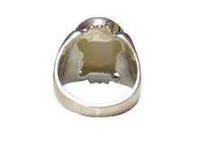 Load image into Gallery viewer, Opal Men Ring Natural Ethiopian Opal Ring 12x16 mm Oval 9 Ct Opal Statement Ring Heavy Silver Opal Men's Ring Sterling Silver Opal Ring Large Opal Statement Ring
