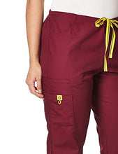 Load image into Gallery viewer, WonderWink Womens Flare Leg Cargo Pant, Wine, X-Large Petite
