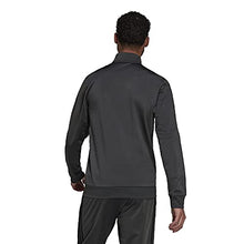 Load image into Gallery viewer, adidas Men's Essentials Warm-Up 3-Stripes Track Top, Dark Grey Heather/Black, Small
