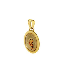 Load image into Gallery viewer, Precious Stars Jewelry 14k Yellow Gold Enamel Blessed Virgin Baby Jesus Religious Pendant

