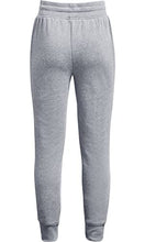Load image into Gallery viewer, Under Armour girls Rival Fleece Joggers , Steel Light Heather (036)/Black , Youth Small
