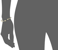 Load image into Gallery viewer, 1928 Jewelry 14K Gold-Dipped Initial "D" and Clear Crystal Accent C-Cuff Bracelet
