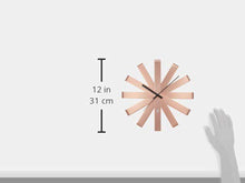 Load image into Gallery viewer, Umbra 118070-880 Ribbon Modern 12-inch, Battery Operated Quartz Movement, Silent Non Ticking Wall Clock, Copper
