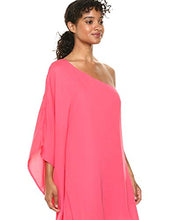 Load image into Gallery viewer, cupcakes and cashmere Women's Deliz Crepe one Shoulder Cape Sleeve Dress, Hibiscus, Small
