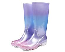 Load image into Gallery viewer, DKSUKO Women's Tall Rain Boots Waterproof Wellington Boots(11 B(M) US,Pearlescent Purple Gradient)
