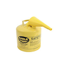 Load image into Gallery viewer, Eagle UI-50-FSY Yellow Galvanized Steel Type I Diesel Safety Can with Funnel, 5 gallon Capacity, 13.5" Height, 12.5" Diameter

