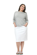 Load image into Gallery viewer, ESTEEZ Jean Skirt for Women Knee Length Manhattan White 8
