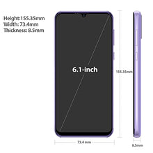 Load image into Gallery viewer, Latest Android 11 Phone, Ulefone Note 6 Unlocked Smartphone, 6.1” HD+ Full Screen, Quad-core 1GB+32GB Mobile Phone, 3300mAh Battery, Face Unlock, AI Camera 5MP+2MP Cell Phones- Purple
