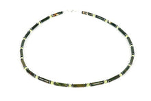 Load image into Gallery viewer, Bloodstone Necklace for Men, Natural Gemston, Peridot, Hematite Choker, Handmade Gemstone Jewelry
