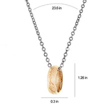 Load image into Gallery viewer, LUREME Engraved Gold Plated Stainless Steel Ring Pendant Chain Necklace for Men Women Girls Teens A1000001

