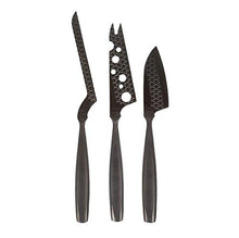 Load image into Gallery viewer, Boska Cheese Knife Set Monaco+ Black with Leather Case
