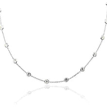 Load image into Gallery viewer, 14K White Gold Handmade Station Necklace With 4 MM Cubic Zirconia (15, 16, 17, 18, 20, and 24 Inches)
