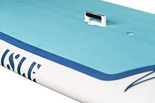 Load image into Gallery viewer, ISLE Versa Rigid Stand Up Paddle Board &amp; SUP Bundle Accessory Pack — Hard Board Lightweight Epoxy SUP — 215 Pound Capacity, 10’5” Long x 32" Wide x 4.5” Thick, White/Blue
