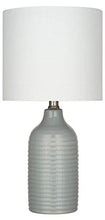 Load image into Gallery viewer, Amazon Brand – Stone &amp; Beam Glazed Ceramic Table Lamp, 18"H, Gray
