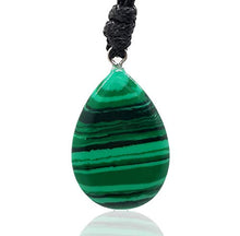 Load image into Gallery viewer, BARBARI Jewelry Malachite Healing Crystal Necklace | Handmade Gift for Him and Her+ Free Gift! High Quality Rock Gemstone Pendant for Men and Women
