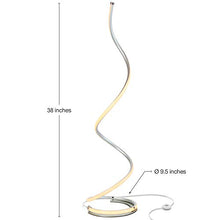 Load image into Gallery viewer, Brightech Allure - 32” Bright LED Spiral Lamp Gets Compliments - Modern Curved Pole Light for Bedrooms &amp; Living Rooms - Floor Standing/End Table Lamp with Built In Dimmer Switch - Platinum
