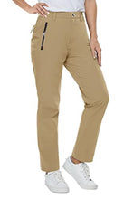 Load image into Gallery viewer, MAGCOMSEN Fishing Pants Women with Zipper Pockets Active Pants Women Summer Pants Workout Pants Hiking Pants Sweatpants Waterproof Pants Quick Dry Khaki
