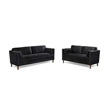 Load image into Gallery viewer, Recaceik 2 Piece Living Room Sofa Set Morden Style Couch Furniture Upholstered Sectional Loveseat for Office, Home (Black)
