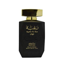 Load image into Gallery viewer, Raghba for Men EDP - Eau De Parfum 100ML (3.4oz) | Fresh &amp; Woody Fragrance | Oriental Blend with Notes of Lemon Verbena, Iris, Cedar, Leather, and Vanilla | Everyday Essential | by Lattafa
