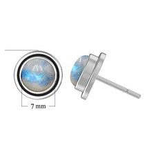 Load image into Gallery viewer, Natural 7mm Round Shape Rainbow Moonstone Stud Earrings 925 Silver Plated Handmade Stud Earrings Jewelry For Women

