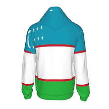 Load image into Gallery viewer, Uzbekistan Flag Print Hoodies Kids 3D Print Sweatshirts Long Sleeve Pullover Hoodies with Pocket for Teen Boys and Girls Black

