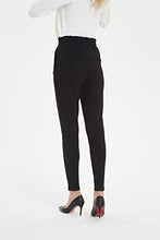 Load image into Gallery viewer, Tronjori Womens Comfy Stretch Slim Skinny Ponte Pants with Ruffles Details(XS, Black)
