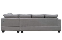 Load image into Gallery viewer, Sectional Sofa with Chaise Lounge and Ottoman 3-Seat Sofas Couch Set for Living Room (Gray)
