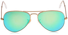 Load image into Gallery viewer, Ray-Ban RB3025 Classic Polarized Aviator Sunglasses, Matte Gold/Green on Green Mirror, 55 mm
