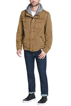 Load image into Gallery viewer, Levi's Men's Washed Cotton Hooded Military Jacket, Brown, Large
