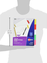 Load image into Gallery viewer, Avery 5-Tab Binder Dividers, Write &amp; Erase Multicolor Big Tabs, 6 Sets (23076)
