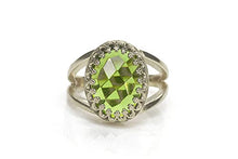 Load image into Gallery viewer, Remarkable Peridot Ring from Anemone Jewelry - 10x14mm Oval Peridot Birthstone in Sterling Silver - Stunning August Birthstone Rings - Handmade Peridot Rings for Women - All Sizes Available
